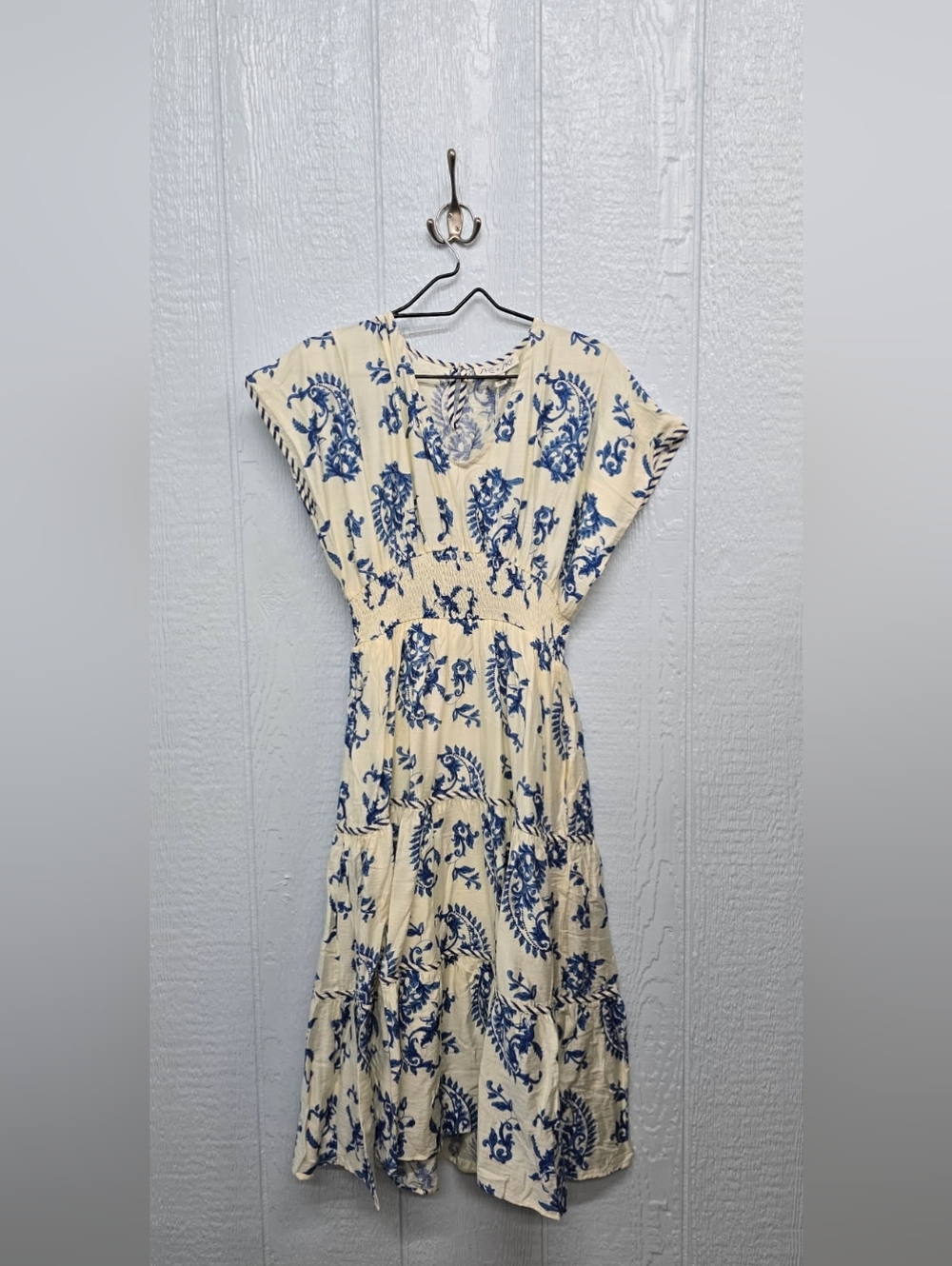 NWT She+Sky Small Cream and Blue Floral Dress